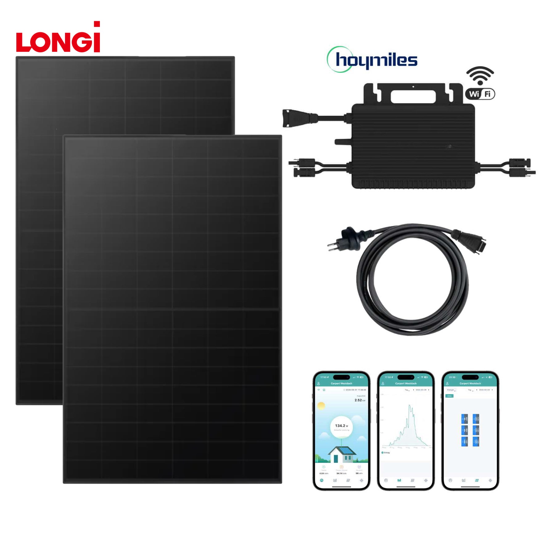 Balkonkraftwerk-Set LONGi 960 Wp / 600 W